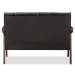 Baxton Studio Nikko Mid-century Modern Scandinavian Style Dark Brown Faux Leather 3 Pieces Living Room Sets - BBT8011A2-Brown 3PC Set