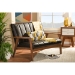 Baxton Studio Nikko Mid-century Modern Scandinavian Style Dark Brown Faux Leather 3 Pieces Living Room Sets - BBT8011A2-Brown 3PC Set