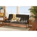 Baxton Studio Nikko Mid-century Modern Scandinavian Style Dark Brown Faux Leather 3 Pieces Living Room Sets - BBT8011A2-Brown 3PC Set