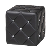 Baxton Studio Stacey Modern and Contemporary Black Faux Leather Upholstered Ottoman Baxton Studio restaurant furniture, hotel furniture, commercial furniture, wholesale living room furniture, wholesale ottoman, classic standard ottoman