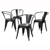 Baxton Studio Ryland Modern Industrial Dark Grey Finished Metal Dining Chair Baxton Studio restaurant furniture, hotel furniture, commercial furniture, wholesale dining room furniture, wholesale dining chairs, classic dining chairs