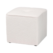Baxton Studio Isaiah Modern and Contemporary Ivory Boucle Upholstered Ottoman Baxton Studio restaurant furniture, hotel furniture, commercial furniture, wholesale living room furniture, wholesale ottoman, classic ottoman