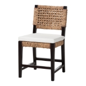 bali & pari Alise Modern Bohemian Dark Brown Mahogany Wood and Seagrass Dining Chair Baxton Studio restaurant furniture, hotel furniture, commercial furniture, wholesale dining room furniture, wholesale dining chairs, classic dining chairs