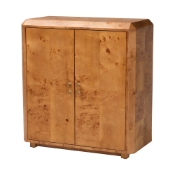 bali & pari Valora Modern and Contemporary Natural Mappa Real Burl Wood 2-Door Console Cabinet Baxton Studio restaurant furniture, hotel furniture, commercial furniture, wholesale dining furniture, wholesale counter sideboard, classic sideboard