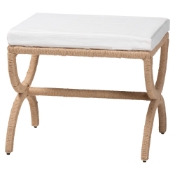 bali & pari Maliyah Japandi Natural Jute Ottoman Baxton Studio restaurant furniture, hotel furniture, commercial furniture, wholesale living room furniture, wholesale ottoman, classic ottoman