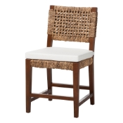 bali & pari Alise Handwoven Seagrass Dining Chair with Mahogany Wood Frame - Woven Back and Seat Chair for Dining Room or Kitchen, Earthy Brown Baxton Studio restaurant furniture, hotel furniture, commercial furniture, wholesale dining room furniture, wholesale dining chairs, classic dining chairs