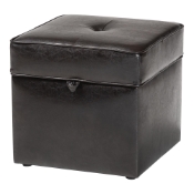 Baxton Studio Sydney Brown Modern Ottoman - Storage Ottoman  Sydney Dark Brown Leather Storage  Ottoman wholesale, wholesale furniture, restaurant furniture, hotel furniture, commercial furniture