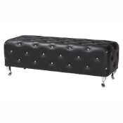 Baxton Studio Stella Crystal Tufted Black Modern Bench Baxton Studio Stella Crystal Tufted Black Modern Bench, wholesale furniture, restaurant furniture, hotel furniture, commercial furniture