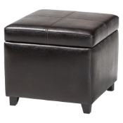 Baxton Studio Dark Brown Full Leather Storage Cube Ottoman Dark Brown Full Leather Storage Cube Ottoman wholesale, wholesale furniture, restaurant furniture, hotel furniture, commercial furniture