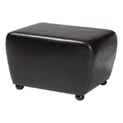 Baxton Studio Dark Brown Full Leather Ottoman with Rounded Sides Dark Brown Full Leather Ottoman with Rounded Sides wholesale, wholesale furniture, restaurant furniture, hotel furniture, commercial furniture