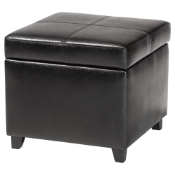 Baxton Studio Black Full Leather Storage Cube Ottoman Black Full Leather Storage Cube Ottoman wholesale, wholesale furniture, restaurant furniture, hotel furniture, commercial furniture