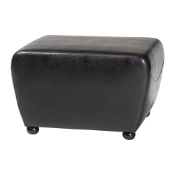 Baxton Studio Black Full Leather Ottoman with Rounded Sides Black Full Leather Ottoman with Rounded Sides wholesale, wholesale furniture, restaurant furniture, hotel furniture, commercial furniture