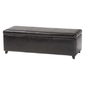 Baxton Studio Dark Brown Full Leather Storage Bench Ottoman with Stitching Dark Brown Full Leather Storage Bench Ottoman with Stitching wholesale, wholesale furniture, restaurant furniture, hotel furniture, commercial furniture