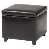 Baxton Studio Dark Brown Full Leather Small Storage Cube Ottoman Dark Brown Full Leather Small Storage Cube Ottoman wholesale, wholesale furniture, restaurant furniture, hotel furniture, commercial furniture