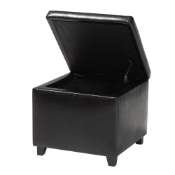 Baxton Studio Black Full Leather Small Storage Cube Ottoman Black Full Leather Small Storage Cube Ottoman wholesale, wholesale furniture, restaurant furniture, hotel furniture, commercial furniture