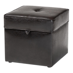 Baxton Studio Sydney Brown Modern Ottoman - Storage Ottoman  Sydney Dark Brown Leather Storage  Ottoman wholesale, wholesale furniture, restaurant furniture, hotel furniture, commercial furniture
