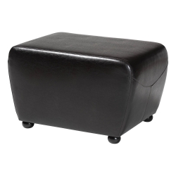 Baxton Studio Dark Brown Full Leather Ottoman with Rounded Sides Dark Brown Full Leather Ottoman with Rounded Sides wholesale, wholesale furniture, restaurant furniture, hotel furniture, commercial furniture
