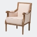 Baxton Studio Chavanon Wood & Light Beige Linen Traditional French Accent Chair - ASS500Mi CG4