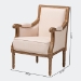 Baxton Studio Chavanon Wood & Light Beige Linen Traditional French Accent Chair - ASS500Mi CG4