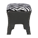 Baxton Studio Sally Modern and Contemporary Zebra-print Patterned Fabric Brown Faux Leather Upholstered Accent Stool with Nail heads - WS-B1212-Brown