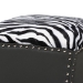 Baxton Studio Sally Modern and Contemporary Zebra-print Patterned Fabric Brown Faux Leather Upholstered Accent Stool with Nail heads - WS-B1212-Brown