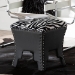 Baxton Studio Sally Modern and Contemporary Zebra-print Patterned Fabric Brown Faux Leather Upholstered Accent Stool with Nail heads - WS-B1212-Brown