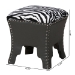 Baxton Studio Sally Modern and Contemporary Zebra-print Patterned Fabric Brown Faux Leather Upholstered Accent Stool with Nail heads - WS-B1212-Brown