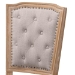 Baxton Studio Estelle  Chic Rustic French Country Cottage Weathered Oak Beige Fabric Button-tufted Upholstered Dining Chair - TSF-9341