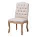 Baxton Studio Hudson Chic Rustic French Country Cottage Weathered Oak Beige Fabric Button-tufted Upholstered Dining Chair - TSF-9342