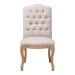 Baxton Studio Hudson Chic Rustic French Country Cottage Weathered Oak Beige Fabric Button-tufted Upholstered Dining Chair - TSF-9342