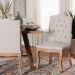 Baxton Studio Hudson Chic Rustic French Country Cottage Weathered Oak Beige Fabric Button-tufted Upholstered Dining Chair - TSF-9342