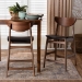 Baxton Studio Latina Mid-century Retro Modern Scandinavian Style Black Faux Leather Upholstered Walnut Wood Finishing 24-Inches Counter Stool - Latina Barstool-Black PVC
