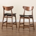 Baxton Studio Latina Mid-century Retro Modern Scandinavian Style Black Faux Leather Upholstered Walnut Wood Finishing 24-Inches Counter Stool - Latina Barstool-Black PVC