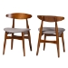 Baxton Studio Flora Mid-Century Modern Light Grey Fabric and "Oak" Medium Brown Finishing Wood Dining Chair - Flora-Medium Oak-DC