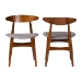 Baxton Studio Flora Mid-Century Modern Light Grey Fabric and "Oak" Medium Brown Finishing Wood Dining Chair - Flora-Medium Oak-DC
