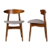 Baxton Studio Flora Mid-Century Modern Light Grey Fabric and "Oak" Medium Brown Finishing Wood Dining Chair - Flora-Medium Oak-DC