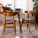 Baxton Studio Flora Mid-Century Modern Light Grey Fabric and "Oak" Medium Brown Finishing Wood Dining Chair - Flora-Medium Oak-DC