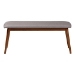 Baxton Studio Flora Mid-Century Modern Light Grey Fabric and "Oak" Medium Brown Finishing Wood Dining Bench - Flora-Medium Oak-Bench