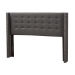 Baxton Studio Ginaro Modern And Contemporary Dark Grey Fabric Button-Tufted Nail head King Size Winged Headboard - BBT6627-Dark Grey-King HB