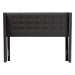 Baxton Studio Ginaro Modern And Contemporary Dark Grey Fabric Button-Tufted Nail head King Size Winged Headboard - BBT6627-Dark Grey-King HB