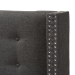 Baxton Studio Ginaro Modern And Contemporary Dark Grey Fabric Button-Tufted Nail head King Size Winged Headboard - BBT6627-Dark Grey-King HB