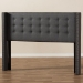 Baxton Studio Ginaro Modern And Contemporary Dark Grey Fabric Button-Tufted Nail head King Size Winged Headboard - BBT6627-Dark Grey-King HB