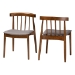 Baxton Studio Wyatt Mid-Century Modern Walnut Wood Dining Chair Set of 2 - Florence Dining Chair