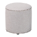 Baxton Studio Rosine Modern and Contemporary Light Grey Fabric Upholstered Nail Trim Ottoman - 1708-Light Gray