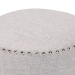 Baxton Studio Rosine Modern and Contemporary Light Grey Fabric Upholstered Nail Trim Ottoman - 1708-Light Gray