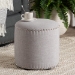 Baxton Studio Rosine Modern and Contemporary Light Grey Fabric Upholstered Nail Trim Ottoman - 1708-Light Gray
