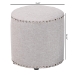 Baxton Studio Rosine Modern and Contemporary Light Grey Fabric Upholstered Nail Trim Ottoman - 1708-Light Gray