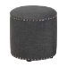 Baxton Studio Rosine Modern and Contemporary Dark Grey Fabric Upholstered Nail Trim Ottoman - 1708-Gray
