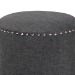 Baxton Studio Rosine Modern and Contemporary Dark Grey Fabric Upholstered Nail Trim Ottoman - 1708-Gray