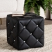 Baxton Studio Stacey Modern and Contemporary Black Faux Leather Upholstered Ottoman - 1710-Black